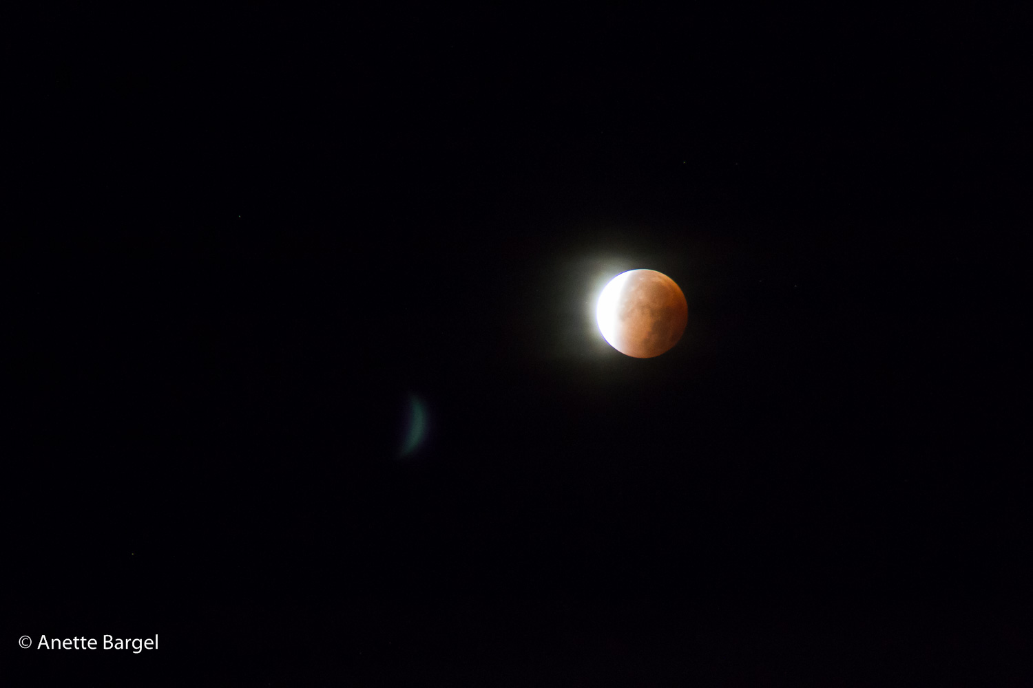 Blodmåne månförmörkelse Foto Anette Bargel